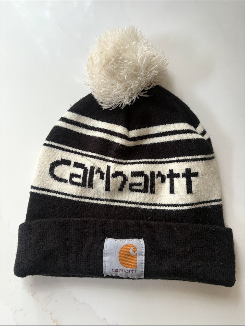 Carhartt Black & White Pom Beanie O/S